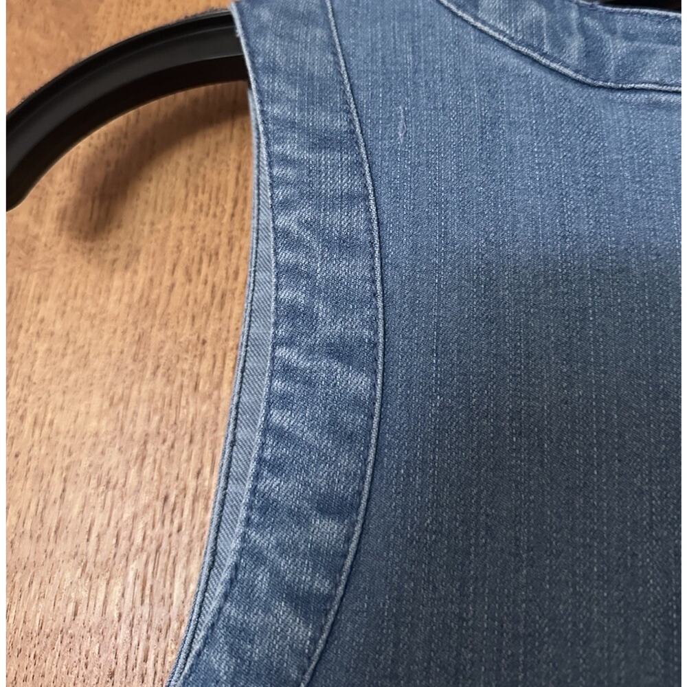 Rachel Roy Denim Jumpsuit 6 Sleeveless Wide-Leg Utilitarian Relaxed Casual Chic - Picture 7 of 10